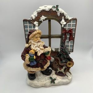 Vintage Christmas Santa Delivering Presents Snowy Scene Christmas Decor